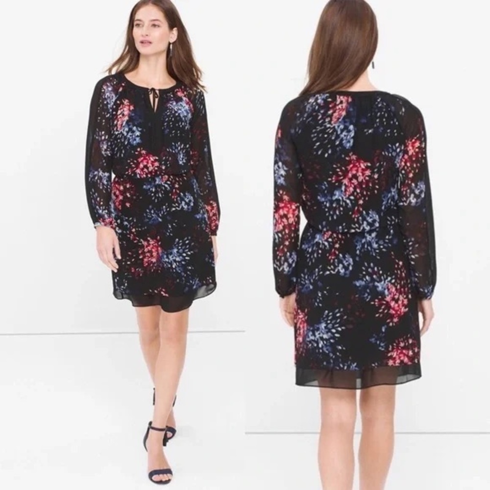 White House Black Market 0 Floral Boho Dress